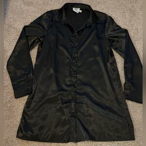 Princess Polly black satin tshirt dress